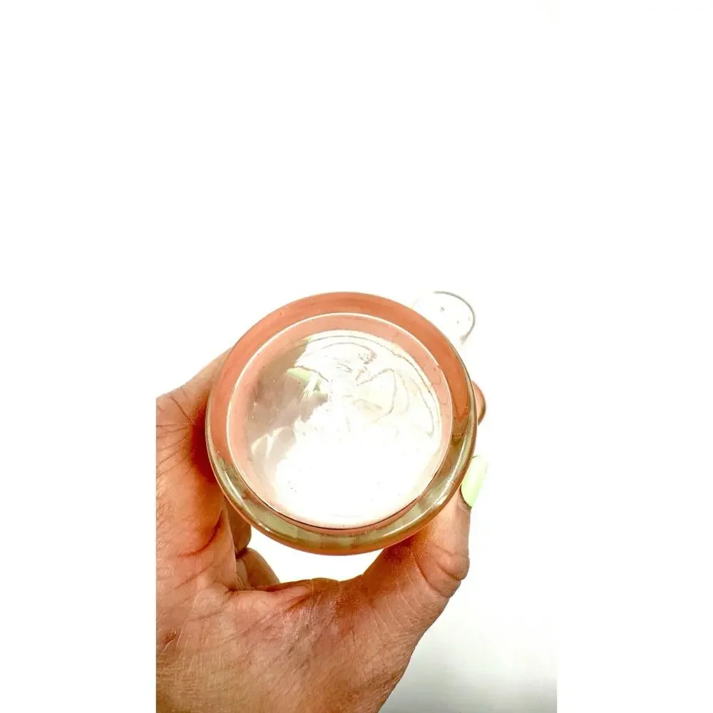 Vintage Zombie Glasses Pink Gold Geometric Shapes MCM Hazel Atlas Set of 4